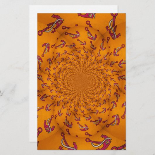 万華鏡のように千変万化するパターンいかりアートプリント 便箋 (正面/裏面)