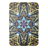 万華鏡のように千変万化するパターンに囲まれた花漫画 バスマット (正面縦)