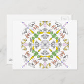 万華鏡のように千変万化するパターンのウサギ ポストカード (正面/裏面)