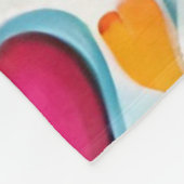 万華鏡のように千変万化するパターンのカラフルハート フリースブランケット (角)