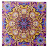 万華鏡のように千変万化するパターンのセラミックタイルの紫色の金ゴールド タイル (正面)