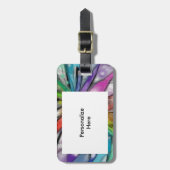 万華鏡のように千変万化するパターンのトンボ ラゲッジタグ (正面縦)