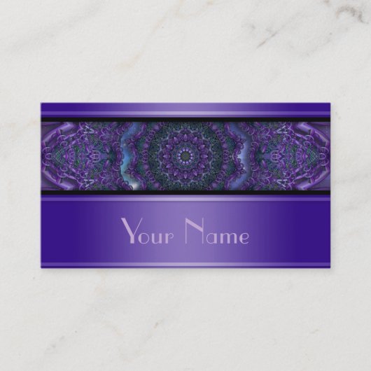 万華鏡のように千変万化するパターンのフラクタルの曼荼羅V + あなたの文字 名刺 (正面)