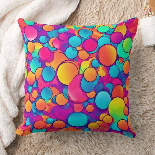 万華鏡のように千変万化するパターンの円形夢 クッション (ブランケット)