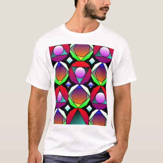 万華鏡のように千変万化するパターンの爆発 Tシャツ (正面)