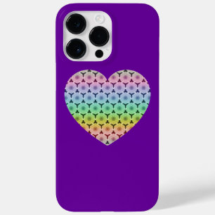 万華鏡のように千変万化するパターンの蜜蜂の巣の虹のハートのiPhone 6 Case-Mate iPhone 14 Pro Maxケース