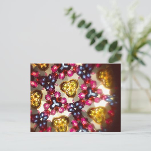 万華鏡のように千変万化するパターンはがき ポストカード (スタンド正面)