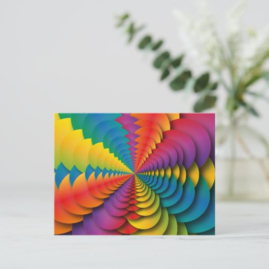 万華鏡のように千変万化するパターンはがき ポストカード (スタンド正面)