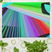 万華鏡のように千変万化するパターンアートレッドグリーンパープルブルーブラック キッチンタオル (折り畳み)