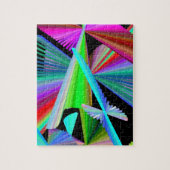 万華鏡のように千変万化するパターンアートレッドグリーンパープルブルーブラック ジグソーパズル (縦)