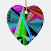 万華鏡のように千変万化するパターンアートレッドグリーンパープルブルーブラック セラミックオーナメント (右)