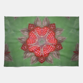 万華鏡のように千変万化するパターンイチゴ キッチンタオル