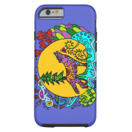 万華鏡のように千変万化するパターンウルフインブルー iPhone 13ケース