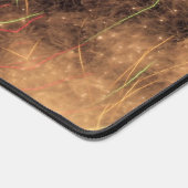 万華鏡のように千変万化するパターンオレンジミストブラックバックグラウンド デスクマット (コーナー)