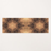 万華鏡のように千変万化するパターンオレンジミストブラックバックグラウンド ヨガマット (正面(横))