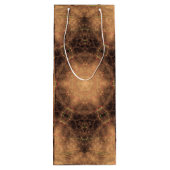 万華鏡のように千変万化するパターンオレンジミストブラックバックグラウンド ワインギフトバッグ (裏面)