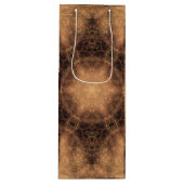 万華鏡のように千変万化するパターンオレンジミストブラックバックグラウンド ワインギフトバッグ (正面)