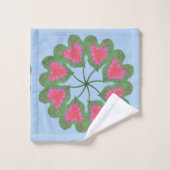 万華鏡のように千変万化するパターンカラジウムリーフ バスタオルセット (ウォッシュタオル)