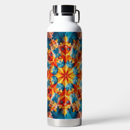 万華鏡のように千変万化するパターンカラフルデザイン ウォーターボトル