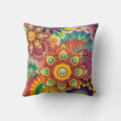 万華鏡のように千変万化するパターンカラフルレインボー装飾用クッション クッション (裏面)