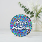 万華鏡のように千変万化するパターンカラーかわいらしボホパターン（の模様が）ある カード (スタンド正面)