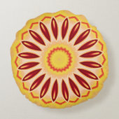 万華鏡のように千変万化するパターンカラーホイールフラワー ラウンドクッション (裏面)