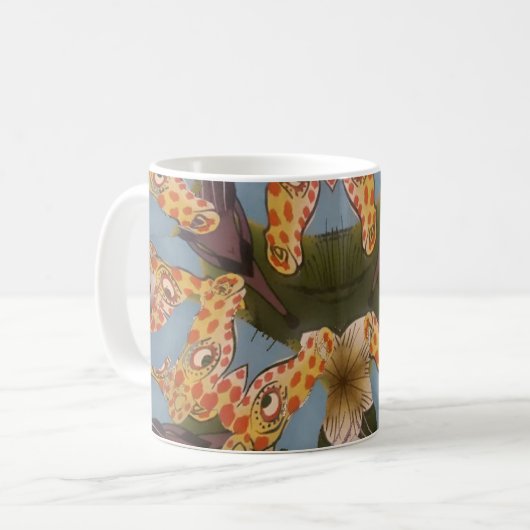 万華鏡のように千変万化するパターンキリン・マンダラ:抽象芸術・サファリ・アート コーヒーマグカップ (正面左)