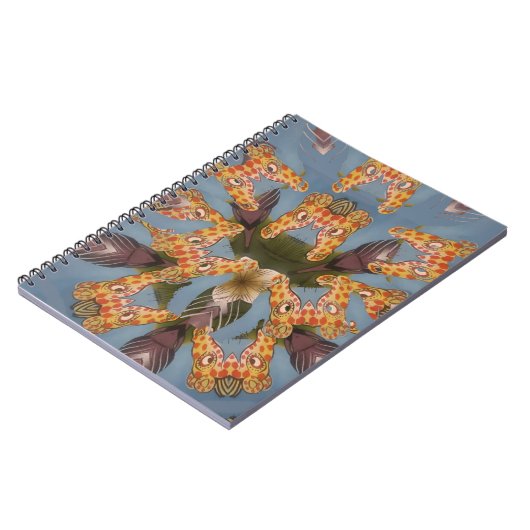 万華鏡のように千変万化するパターンキリン・マンダラ:抽象芸術・サファリ・アート ノートブック (左側)