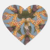 万華鏡のように千変万化するパターンキリン・マンダラ:抽象芸術・サファリ・アート ハートシール (正面)