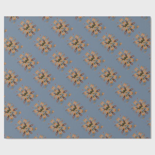 万華鏡のように千変万化するパターンキリン・マンダラ:抽象芸術・サファリ・アート ラッピングペーパー (フラット)