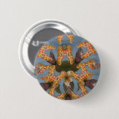 万華鏡のように千変万化するパターンキリン・マンダラ:抽象芸術・サファリ・アート 缶バッジ (正面&裏面)