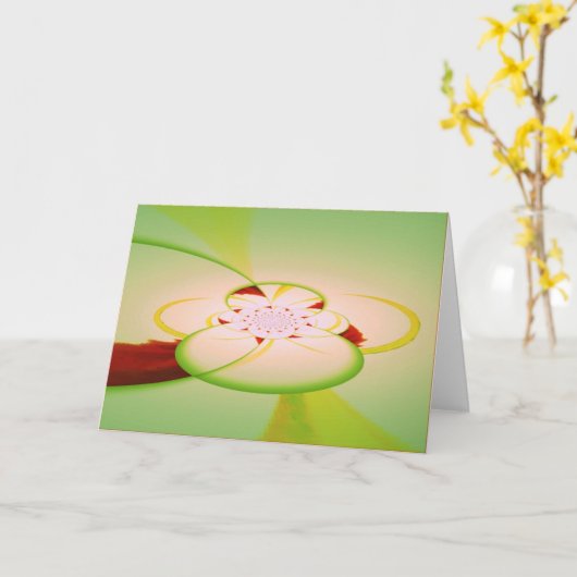 万華鏡のように千変万化するパターングリーティングカード – 抽象デザイン カード (黄色い花)