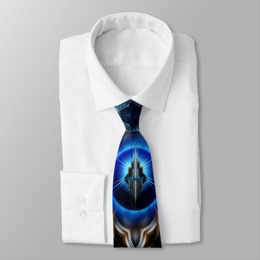 万華鏡のように千変万化するパターンゴールデンブルー ネクタイ (タイ)