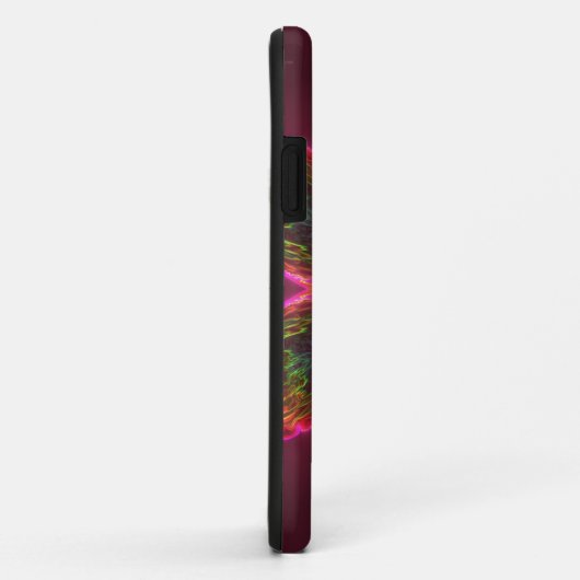 万華鏡のように千変万化するパターンサイケデリックフラワーグリーンとピンク Case-Mate iPhoneケース (裏面/右)