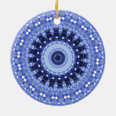 万華鏡のように千変万化するパターンシリーズ – 冬の雪1 セラミックオーナメント (裏面)