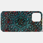 万華鏡のように千変万化するパターンスタイル古い金属クロムブルーグリーン Case-Mate iPhoneケース (裏面 (横))