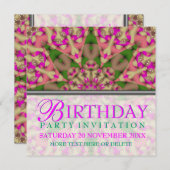 万華鏡のように千変万化するパターンスター誕生日パーティーの招待 招待状 (正面/裏面)