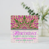 万華鏡のように千変万化するパターンスター誕生日パーティーの招待 招待状 (スタンド正面)