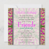 万華鏡のように千変万化するパターンスター誕生日パーティーの招待 招待状 (裏面)