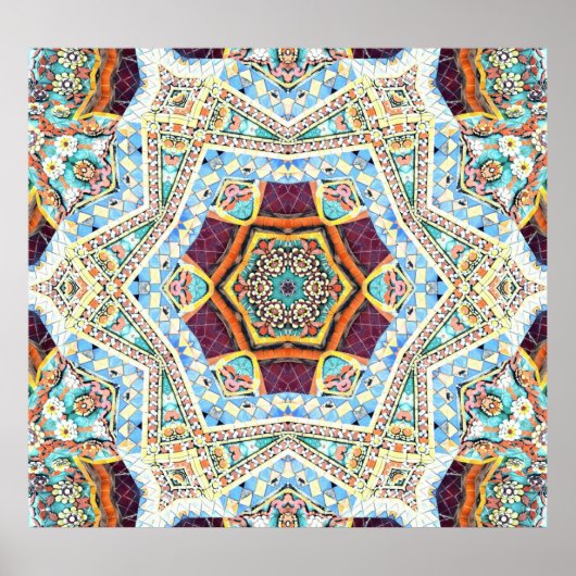 万華鏡のように千変万化するパターンセラミック：抽象芸術面のテクスチャ ポスター (正面)