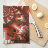 万華鏡のように千変万化するパターンタングアートプリント/グラフィック キッチンタオル (四つ折り)