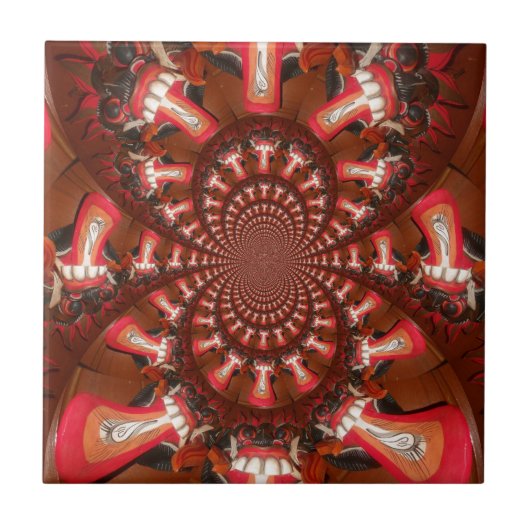 万華鏡のように千変万化するパターンタングアートプリント/グラフィック タイル (正面)