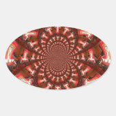 万華鏡のように千変万化するパターンタングアートプリント/グラフィック 楕円形シール (正面)