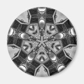万華鏡のように千変万化するパターンダークグレー マグネット (正面)