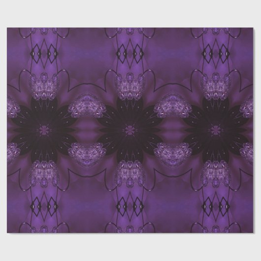 万華鏡のように千変万化するパターンデザインシックエレガントシャイニーパープル ラッピングペーパー (フラット)
