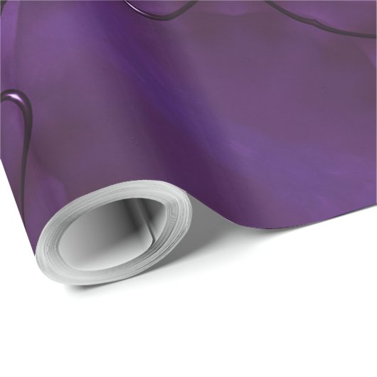 万華鏡のように千変万化するパターンデザインシックエレガントシャイニーパープル ラッピングペーパー (ロールコーナー)