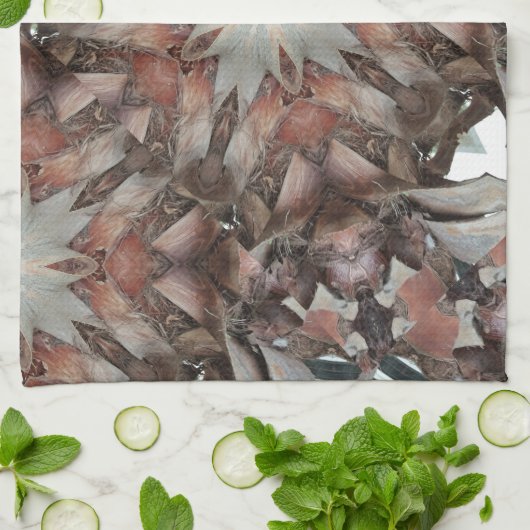 万華鏡のように千変万化するパターンデザインスターオブパームツリートランク キッチンタオル (折り畳み)