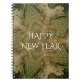 万華鏡のように千変万化するパターンデザインスターズfromパンパスグラスグリーン ノートブック (正面)