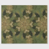 万華鏡のように千変万化するパターンデザインスターズfromパンパスグラスグリーン ラッピングペーパー (フラット)