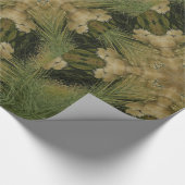 万華鏡のように千変万化するパターンデザインスターズfromパンパスグラスグリーン ラッピングペーパー (角)